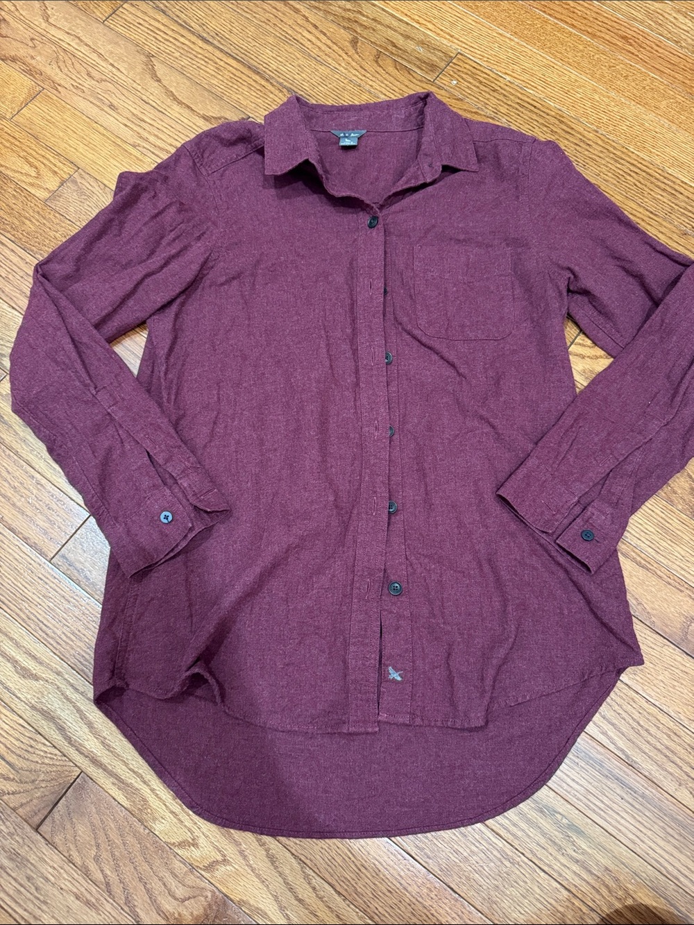 Eddie Bauer Maroon Long-Sleeve Button Shirt